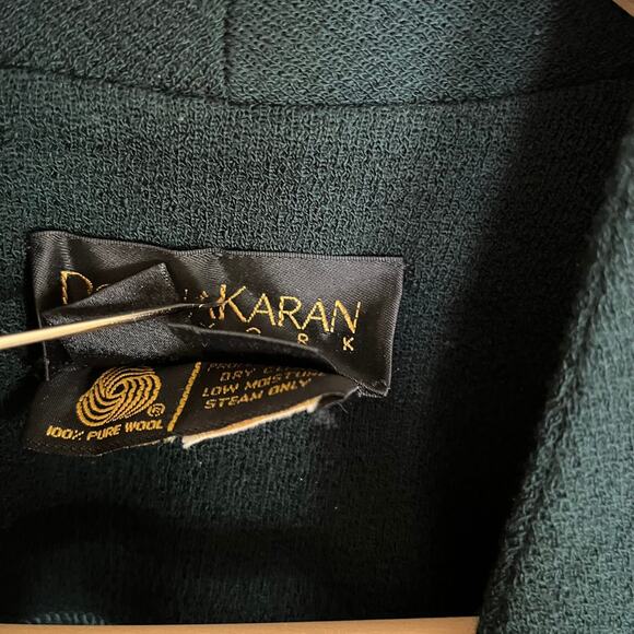 Vintage Donna Karan Black Label Archival Green Wool Wrap Dress Union-Made Size S - Picture 5 of 14